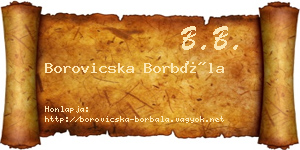 Borovicska Borbála névjegykártya